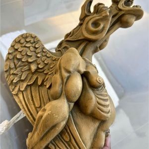 Vintage Dragon Statue, Incense Burner, Gothic Decorating 11in